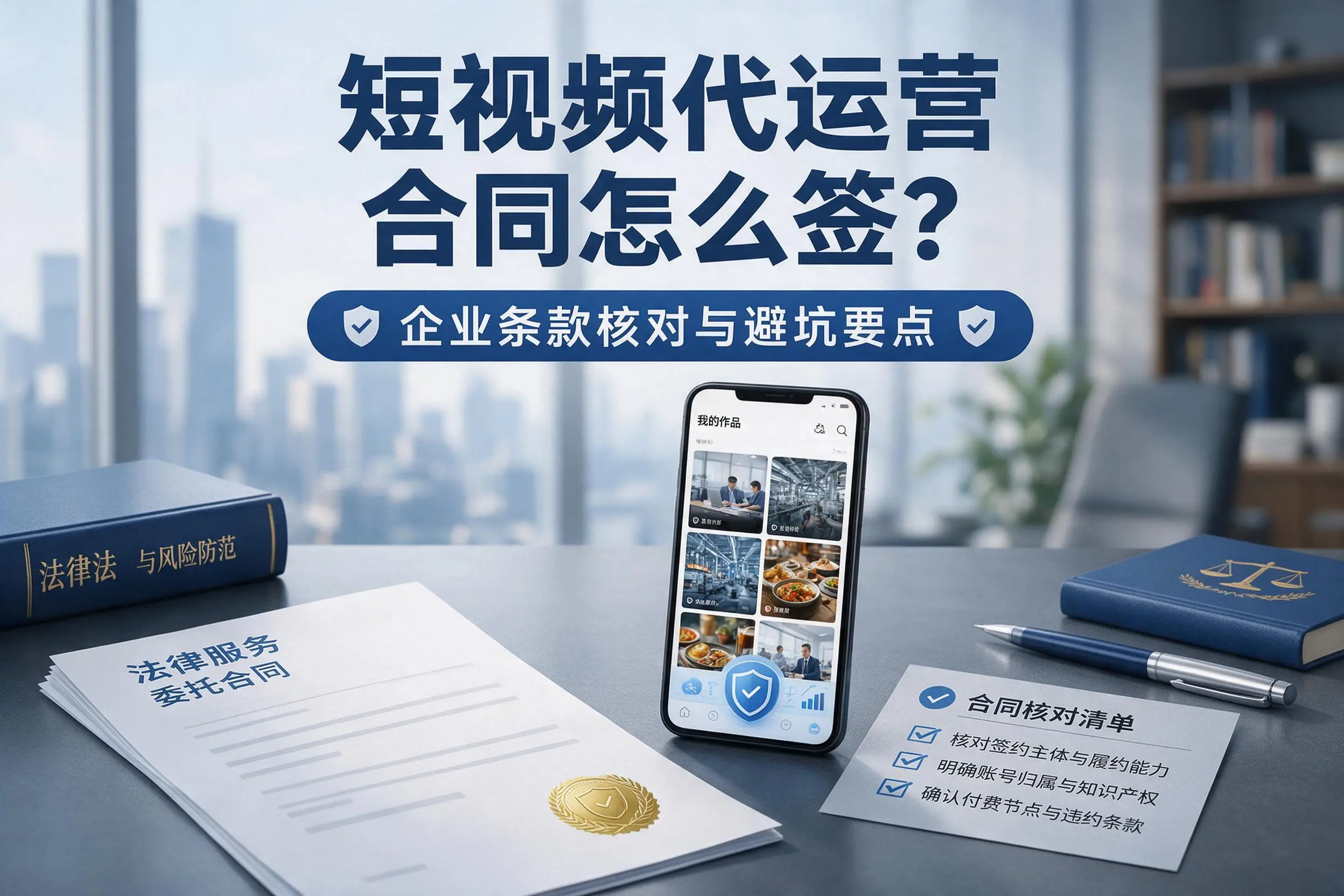 短视频代运营合同怎么签？郑州企业条款核对与避坑要点