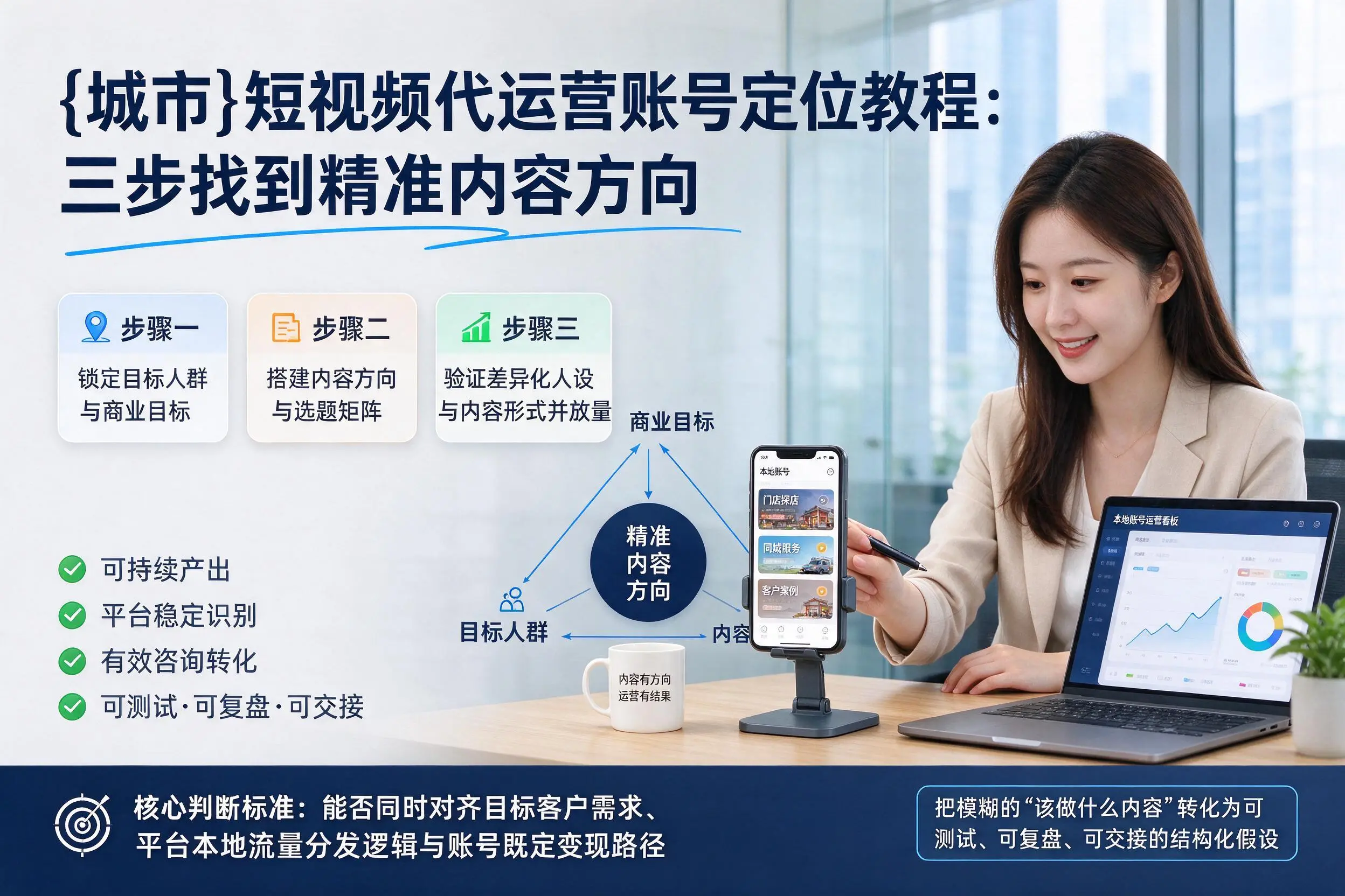 郑州短视频代运营账号定位教程:三步找到精准内容方向