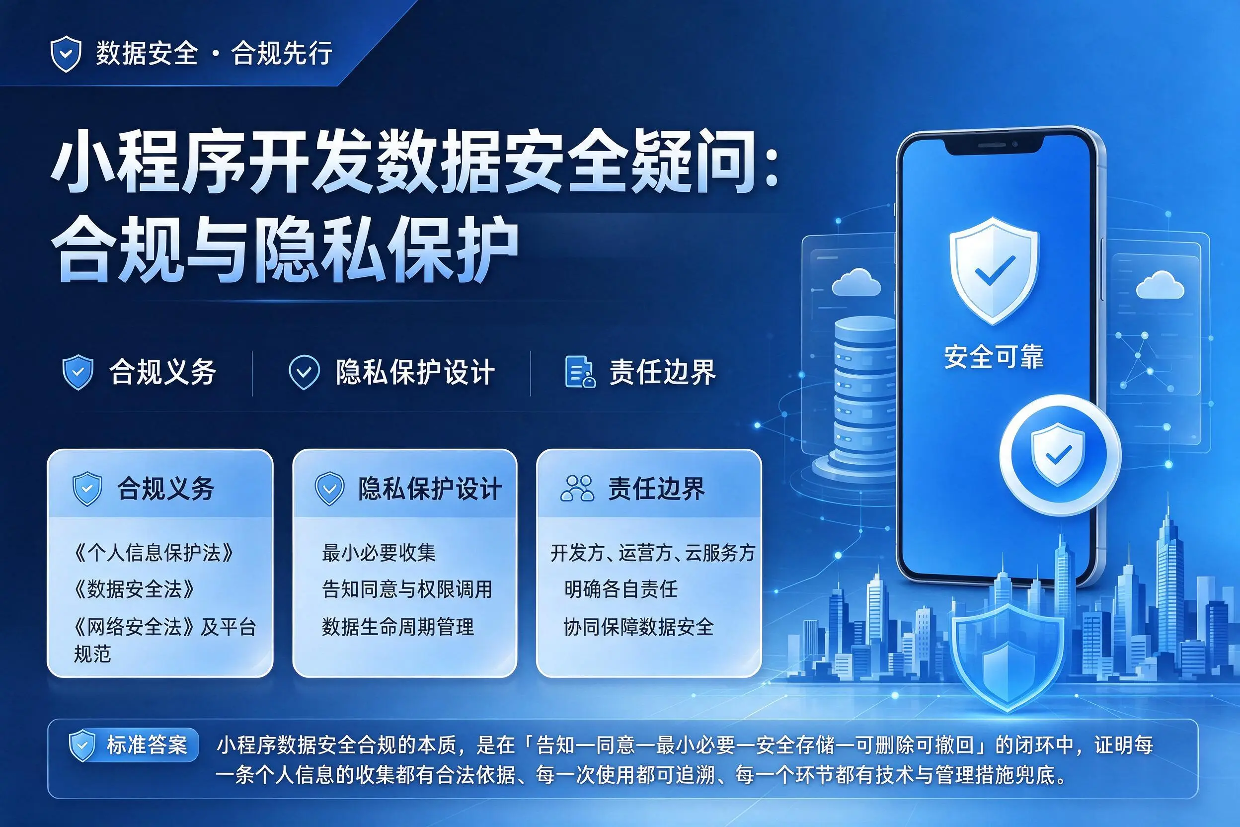 郑州小程序开发数据安全疑问:合规与隐私保护