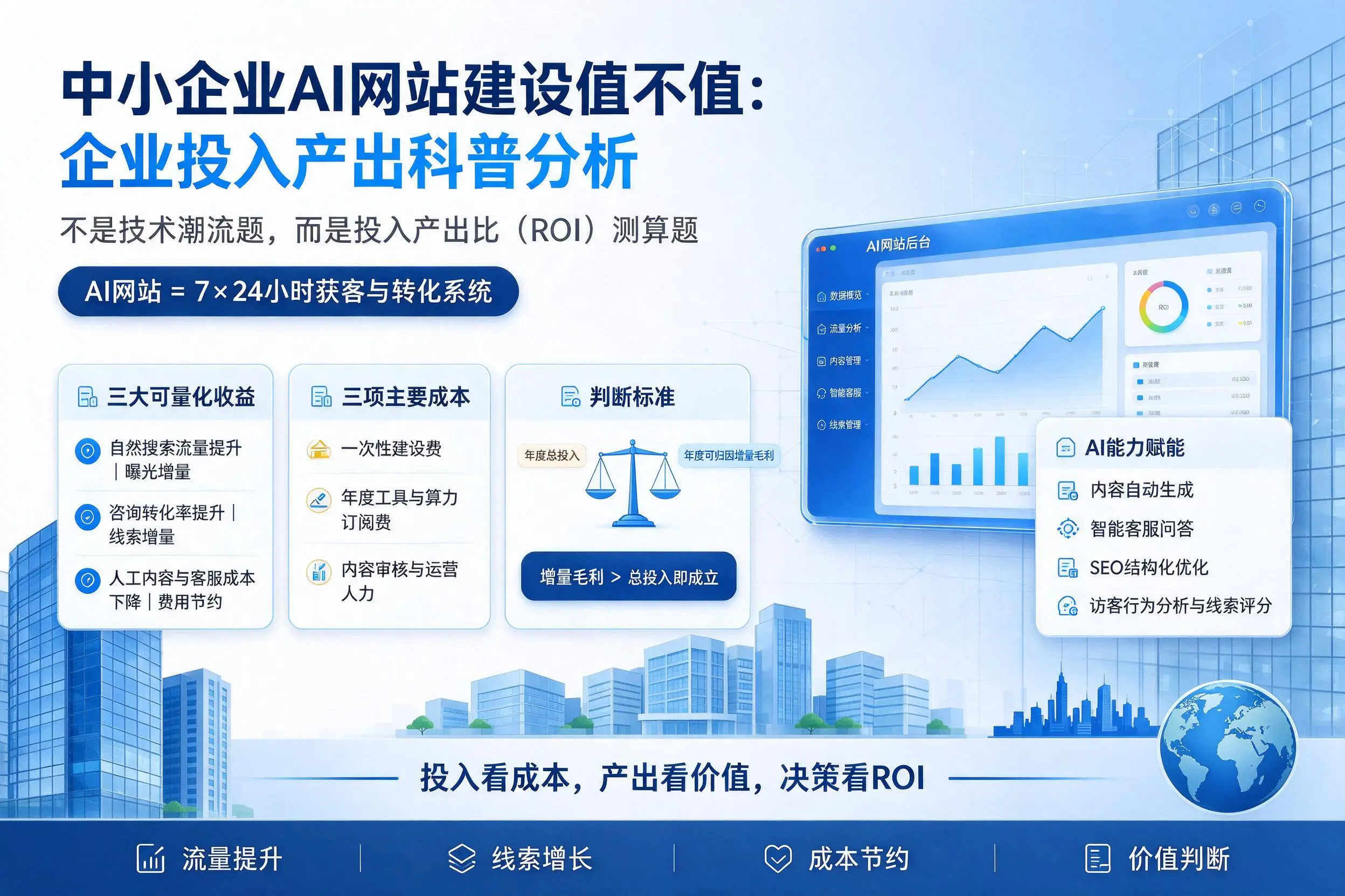 中小企业AI网站建设值不值：郑州企业投入产出科普分析