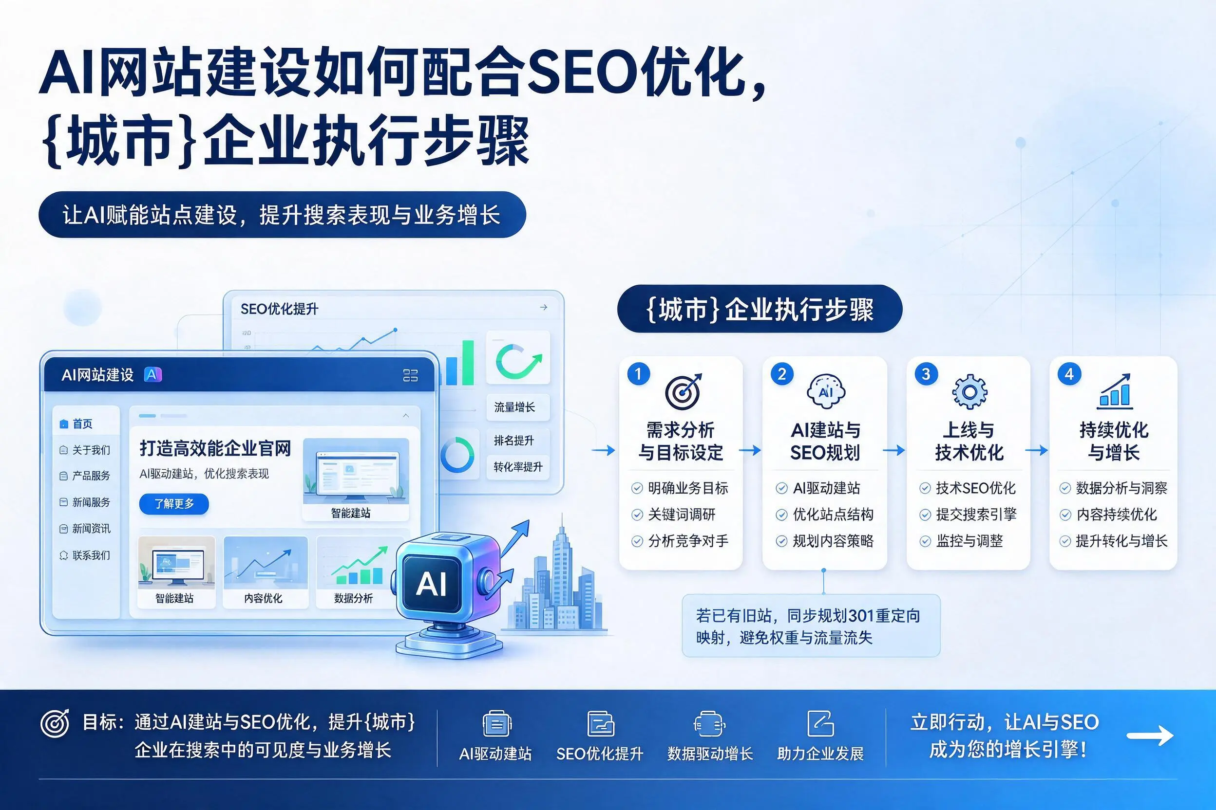 AI网站建设如何配合SEO优化，郑州企业执行步骤