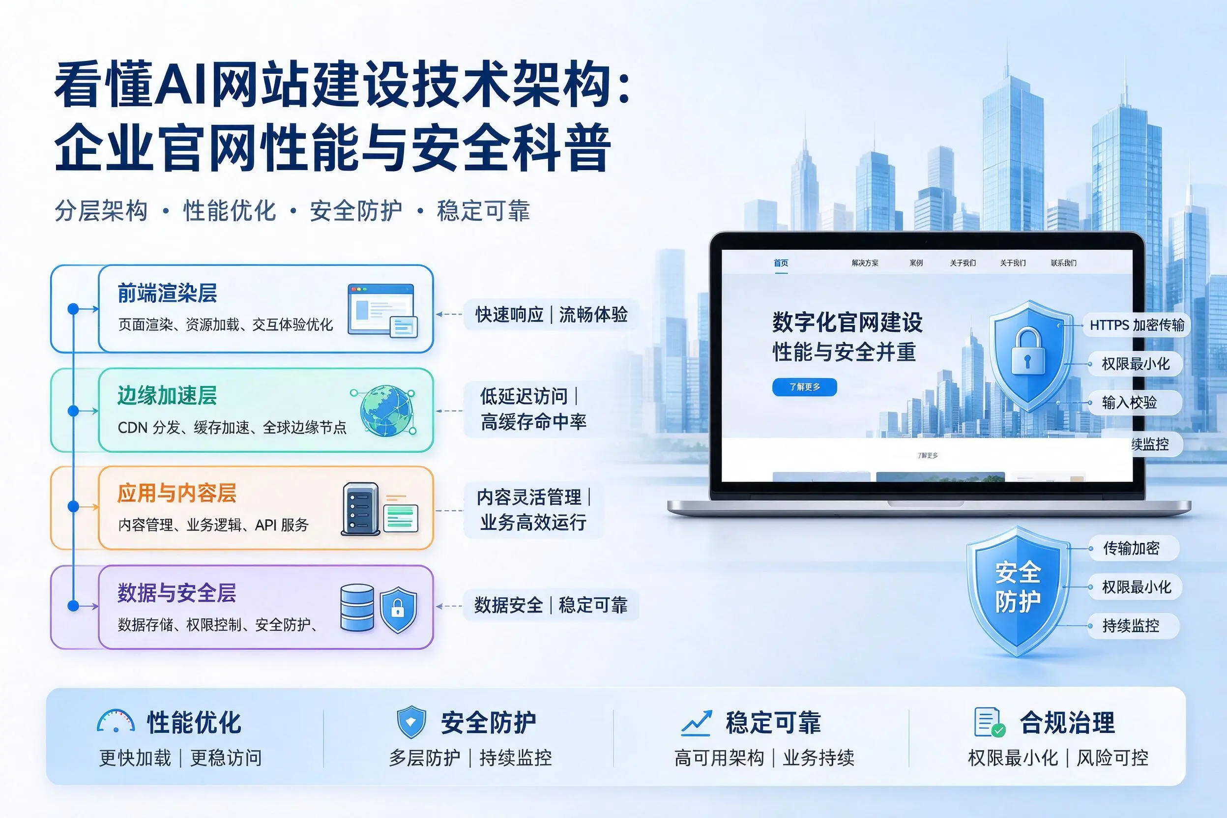看懂AI网站建设技术架构:郑州企业官网性能与安全科普