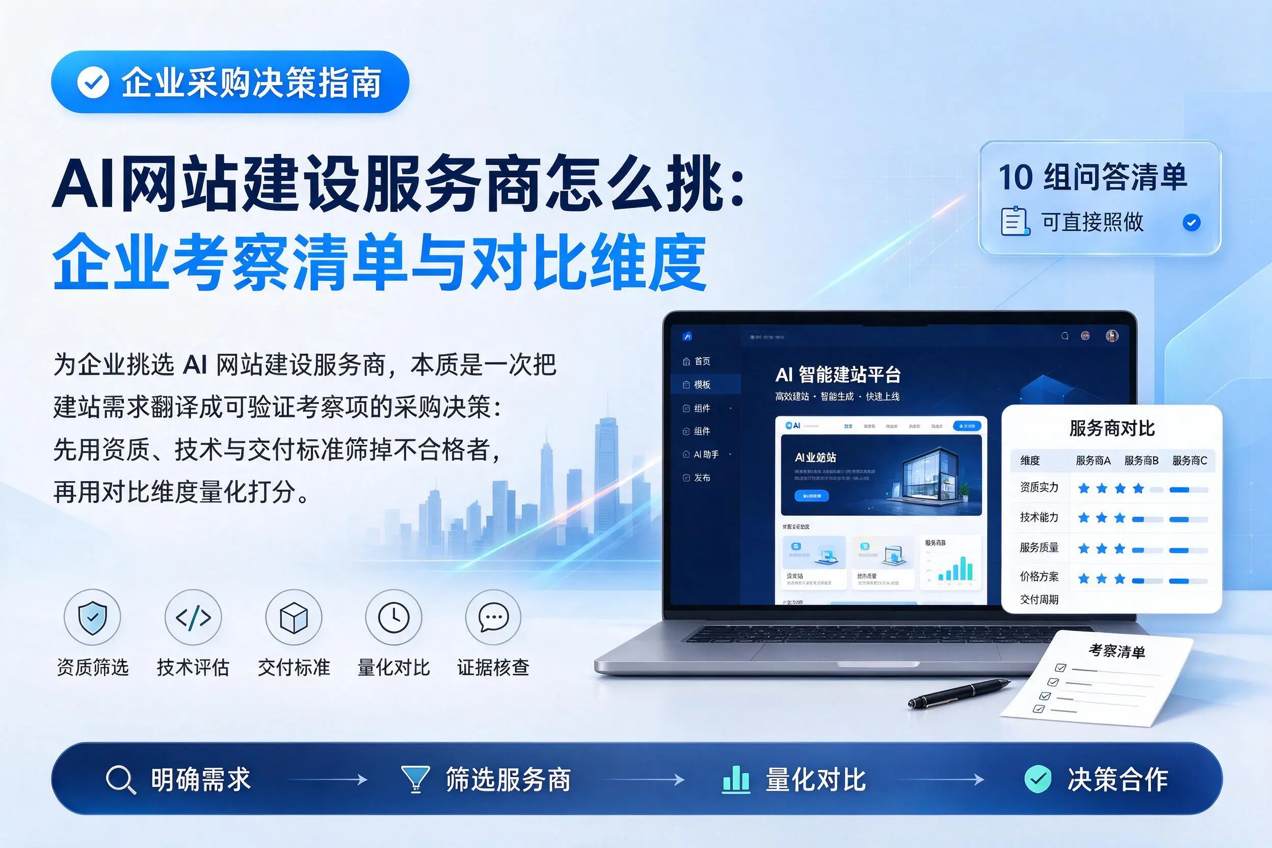 AI网站建设服务商怎么挑:郑州企业考察清单与对比维度