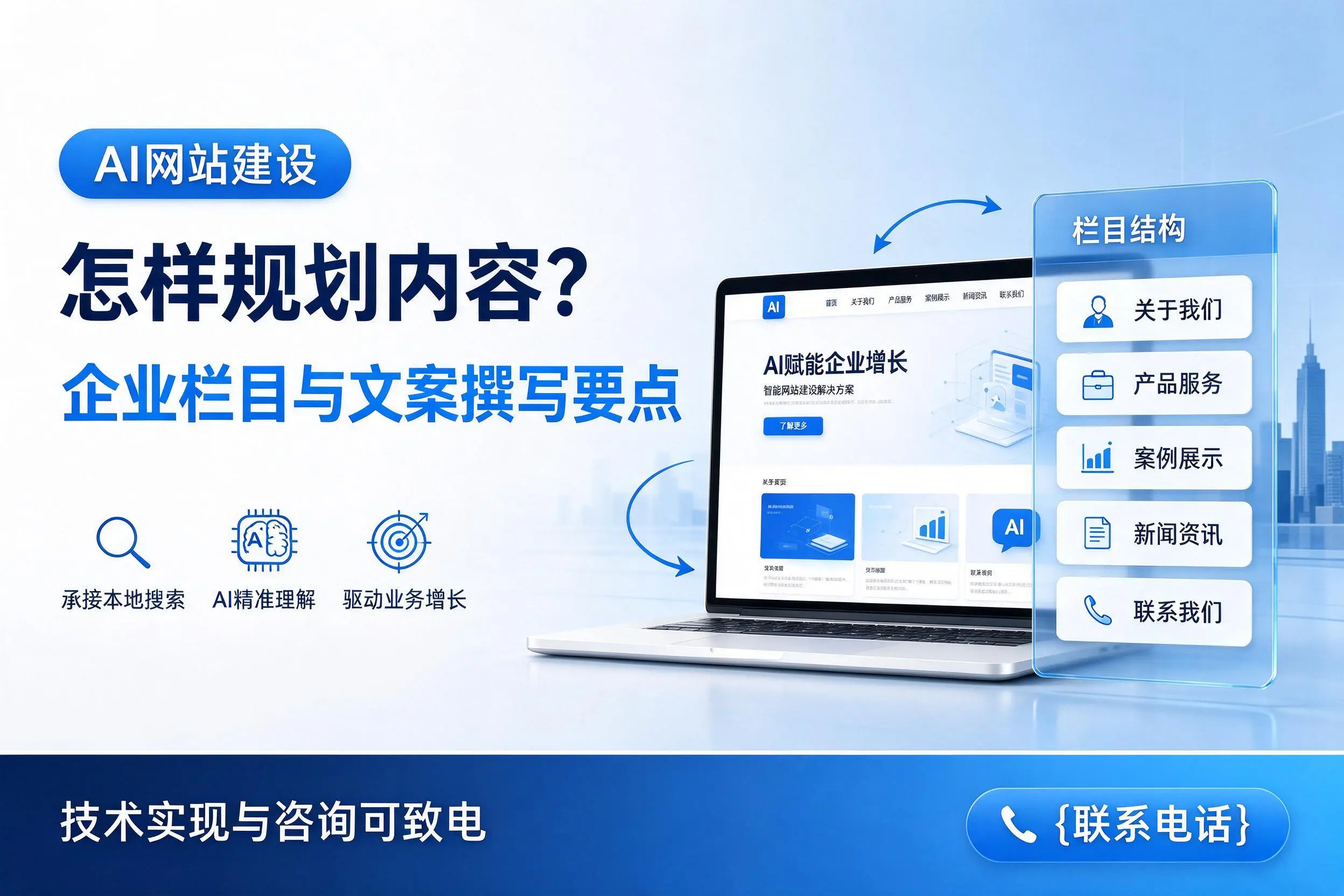 AI网站建设怎样规划内容?郑州企业栏目与文案撰写要点