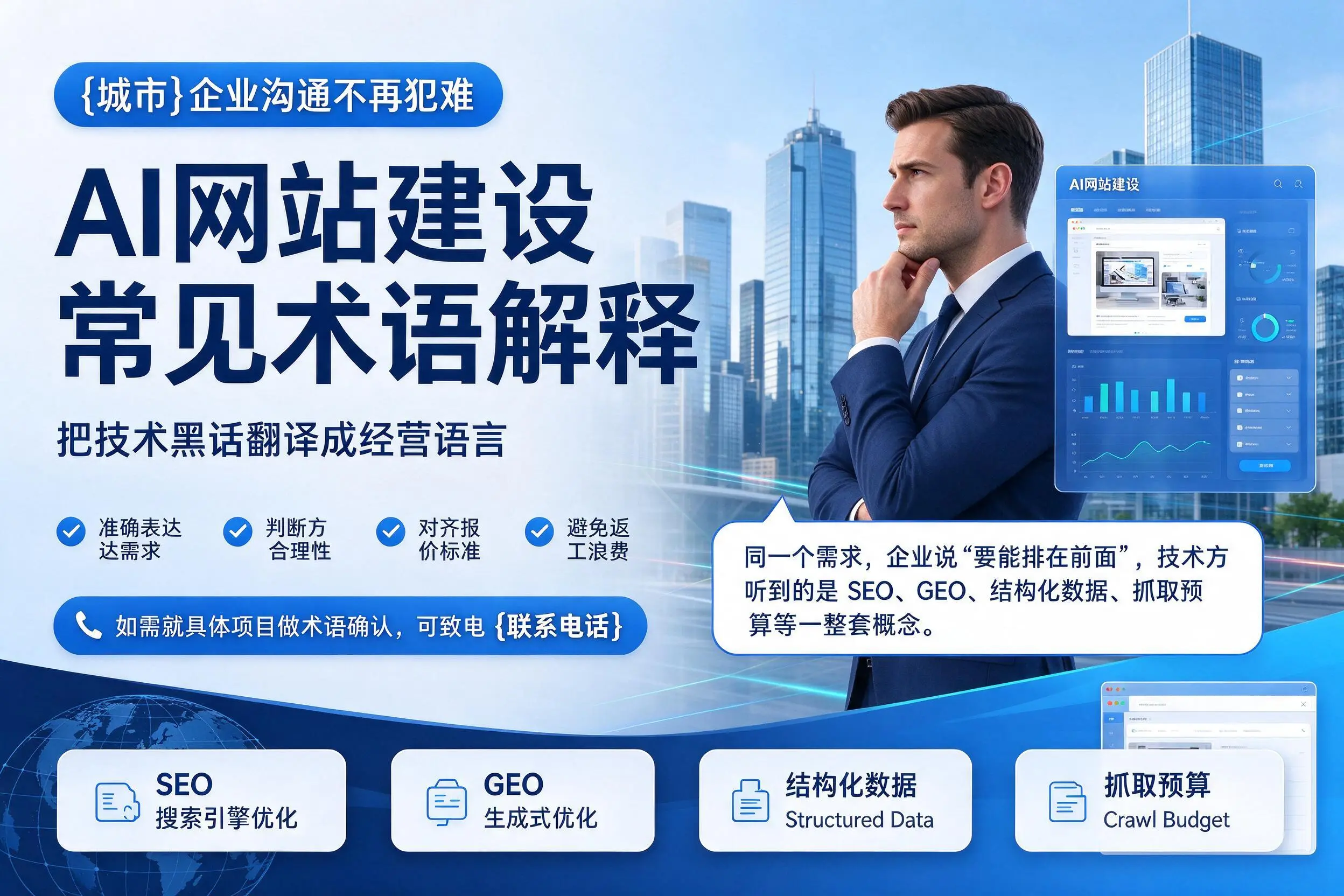 AI网站建设常见术语解释,郑州企业沟通不再犯难